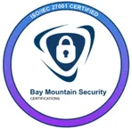 ISO/IEC 27001 Certified seal, Bay Mountain Security Certifications